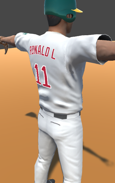 Jersey number customization screenshot